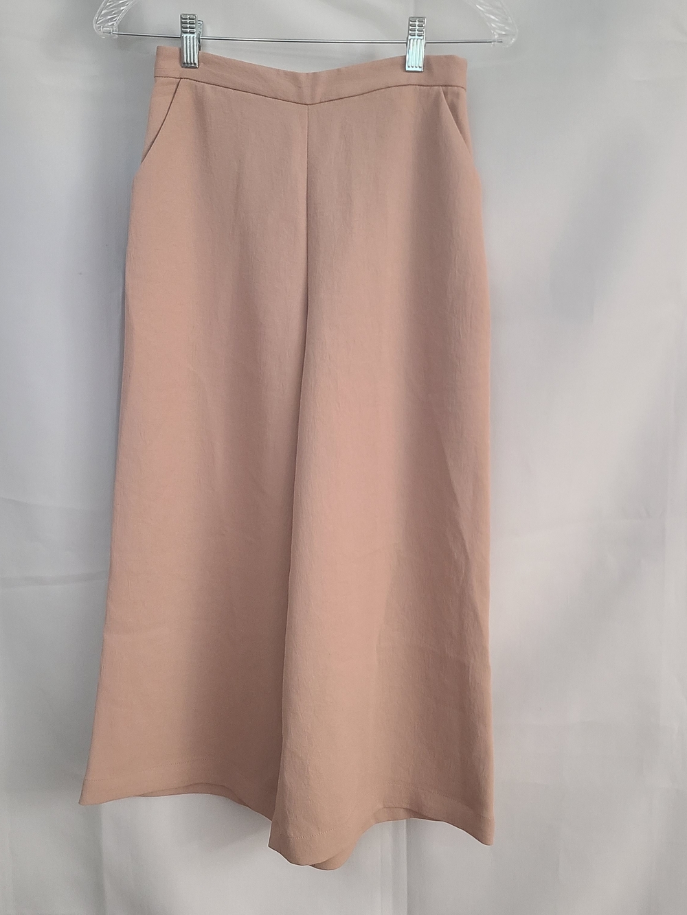 Wilfred 0 Blush Pink Neutral Lightweight Office Work Pockets Wide Leg Crop Pant